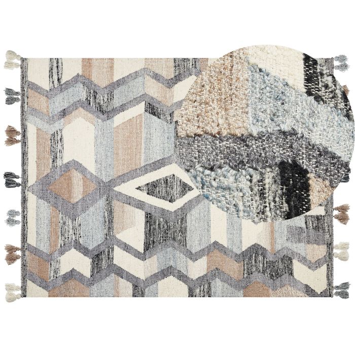 Wool Kilim Area Rug 160x230cm Multicolour