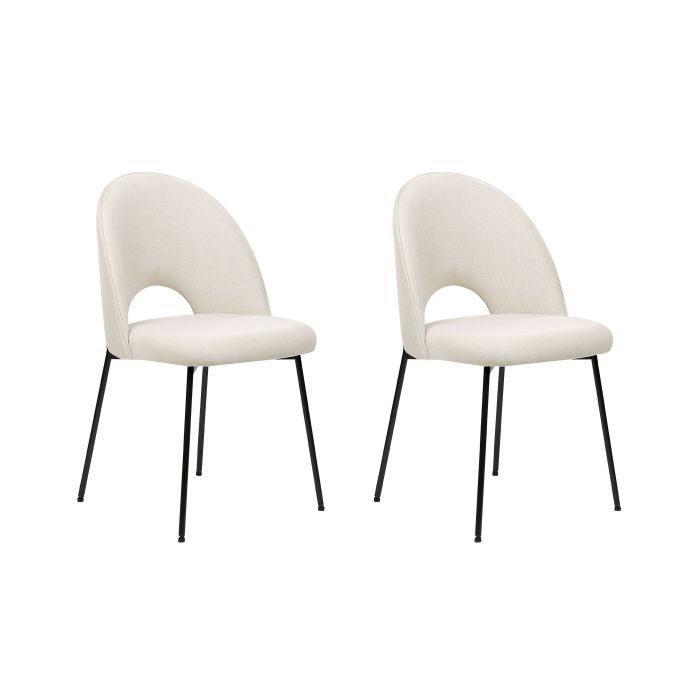 Set of 2 Fabric Dining Chairs Beige COVELO