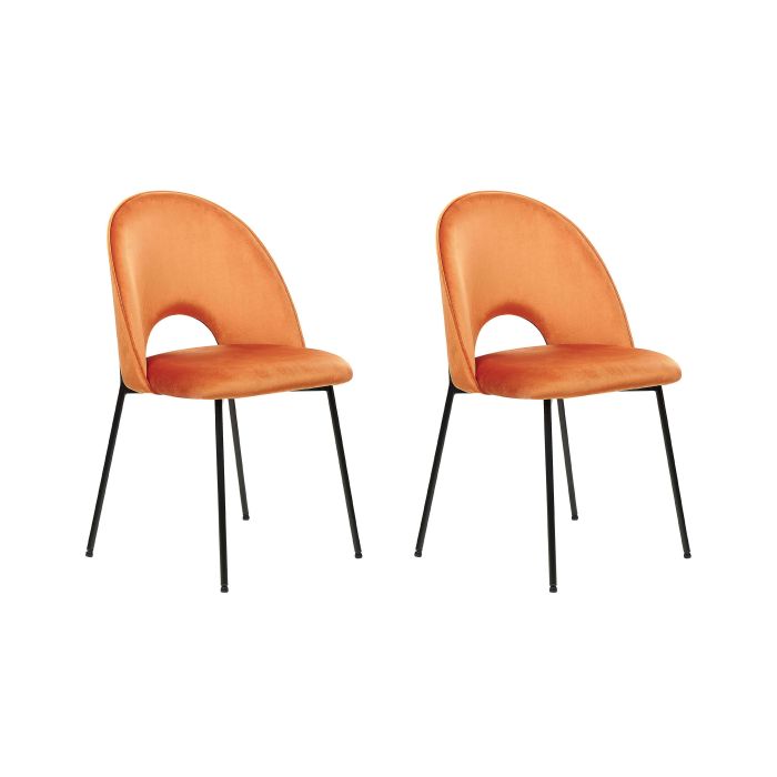 Set of 2 Velvet Dining Chairs Orange COVELO