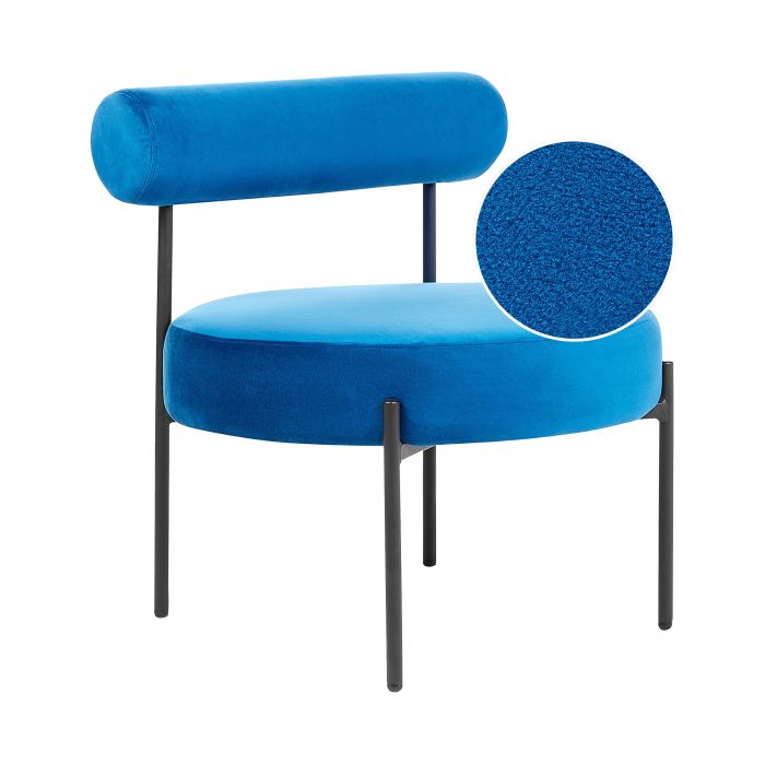 Velvet Accent Chair Navy Blue ALPHA