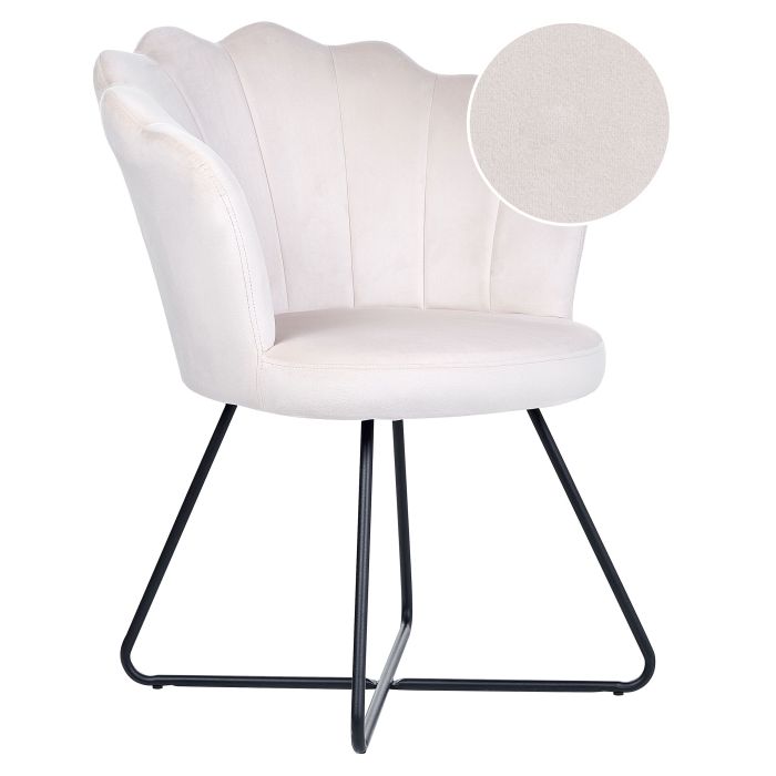 Velvet Armchair Off-white LOVELOCK
