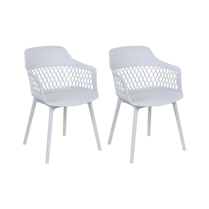 Set of 2 Dining Chairs Light Grey ALMIRA