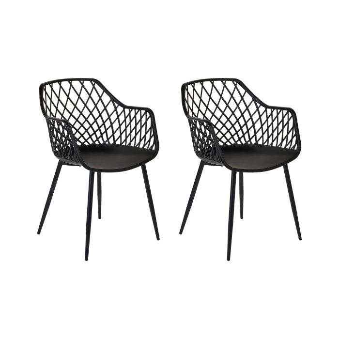 Set of 2 Dining Chairs Black NASHUA II