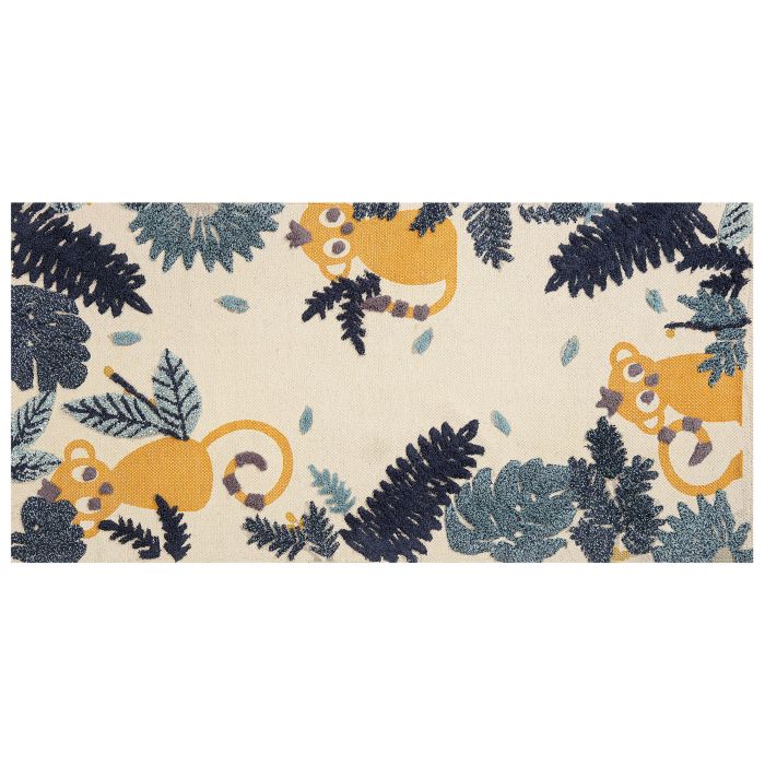 Cotton Kids Rug Animal Print 80x150cm Multicolour