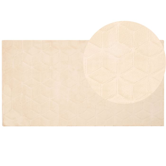 Faux Rabbit Fur Rug 80x150cm Beige