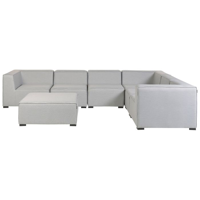 Left Hand 7 Seater Modular Garden Corner Sofa Set Light Grey AREZZO