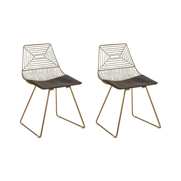 Set of 2 Metal Accent Chairs Gold BEATTY