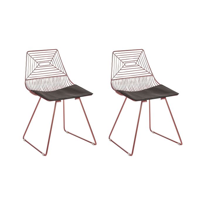 Set of 2 Metal Accent Chairs Rose Gold BEATTY