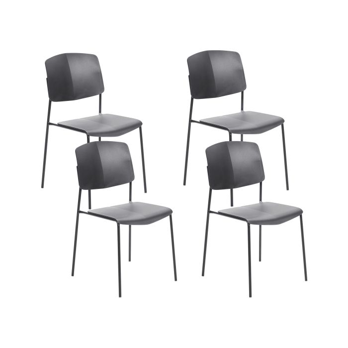 Set of 4 Dining Chairs Black ASTORIA