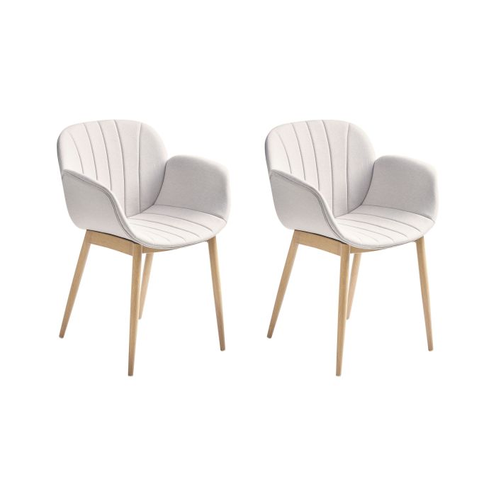 Set of 2 Fabric Dining Chairs Grey ALICE