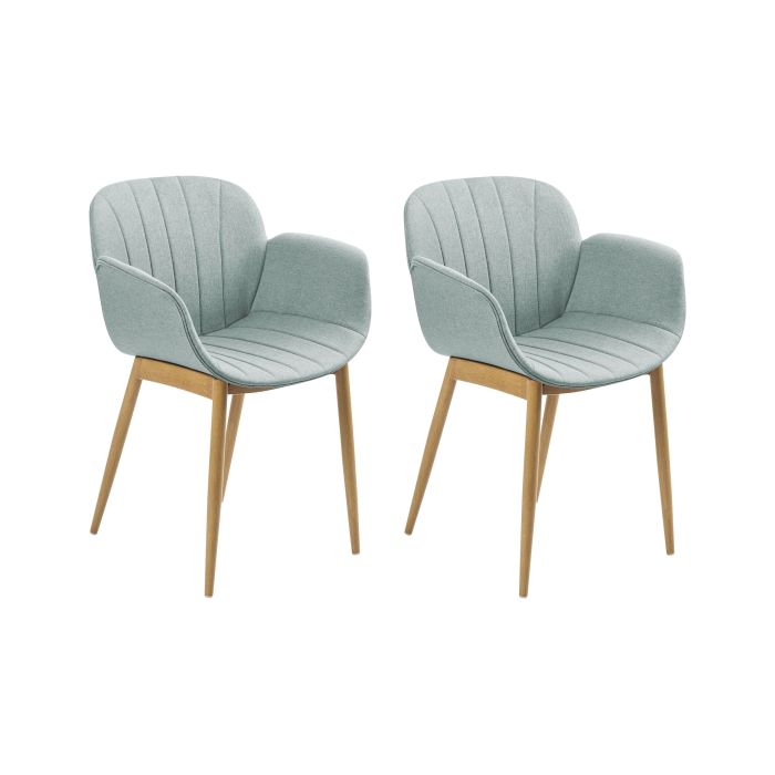 Set of 2 Fabric Dining Chairs Mint Green ALICE