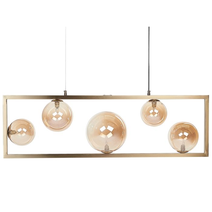 Metal 5 Light Pendant Lamp Brass GEEHI