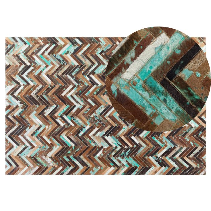 Cowhide Area Rug 140x200cm Multicolour