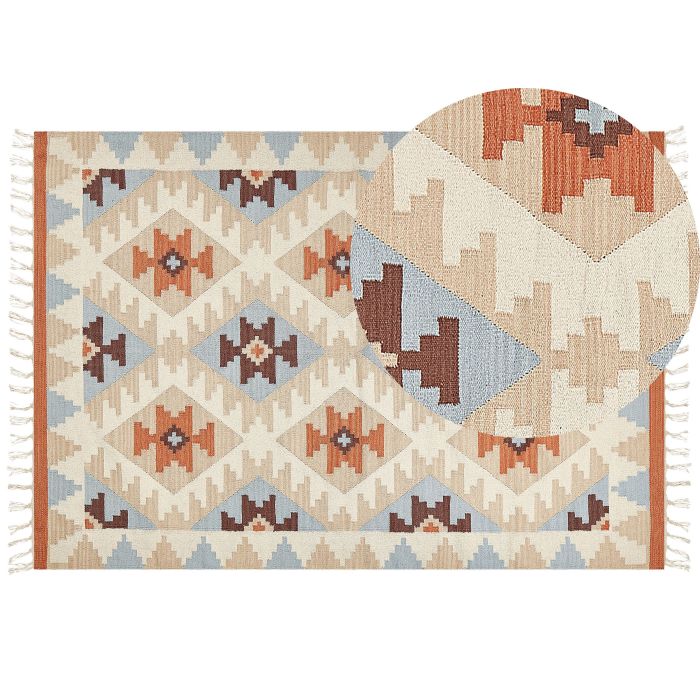 Cotton Kilim Area Rug 160x230cm Multicolour