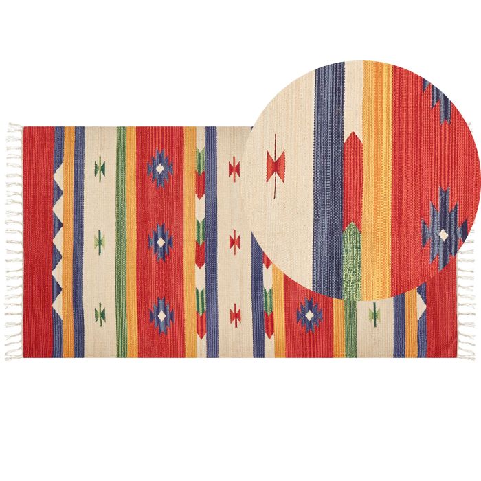 Cotton Kilim Rug 80x150cm Multicolour