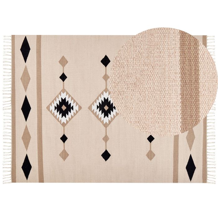 Cotton Kilim Area Rug 160x230cm Multicolour