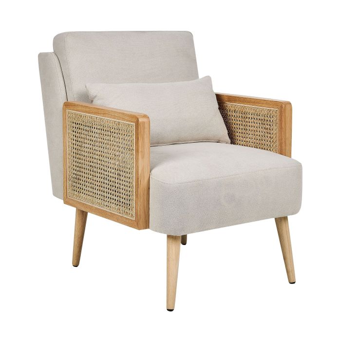 Fabric Armchair Light Beige ORUM