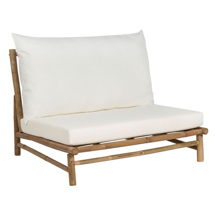 Bamboo Chair Light Wood and White TODI