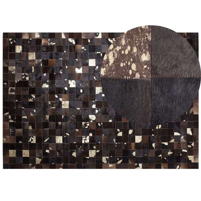 Cowhide Area Rug 160x230cm Brown