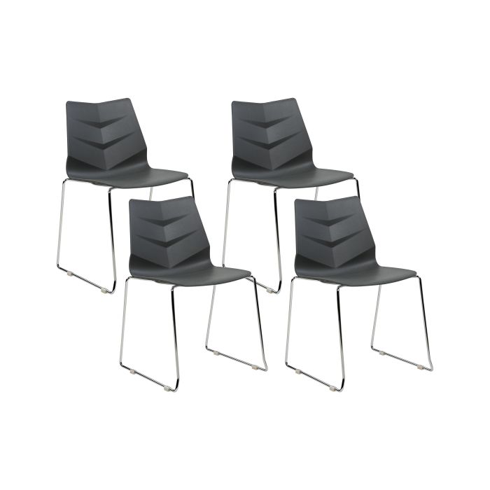 Set of 4 Dining Chairs Dark Grey HARTLEY