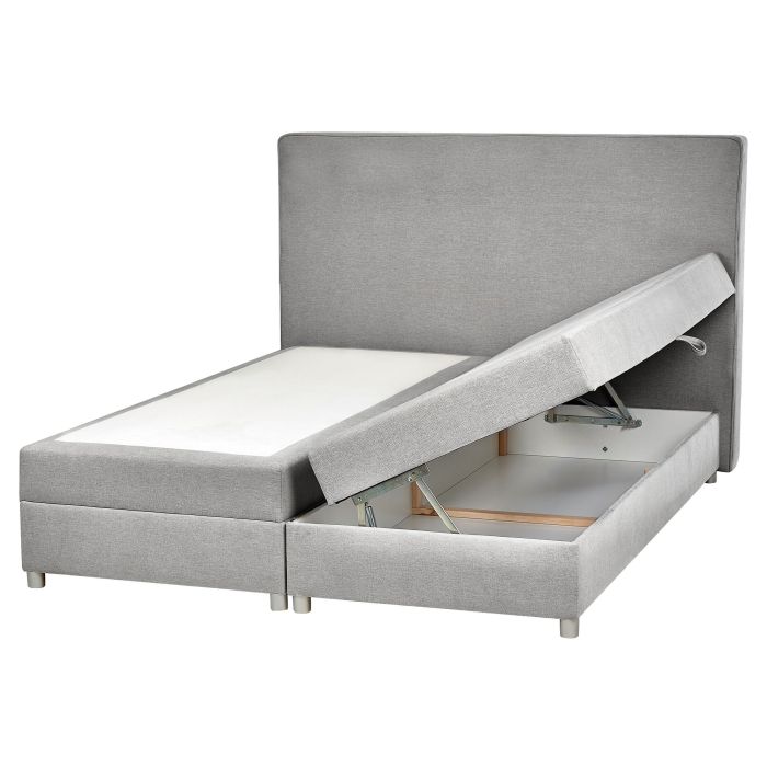 Fabric EU King Divan Bed Light Grey MINISTER