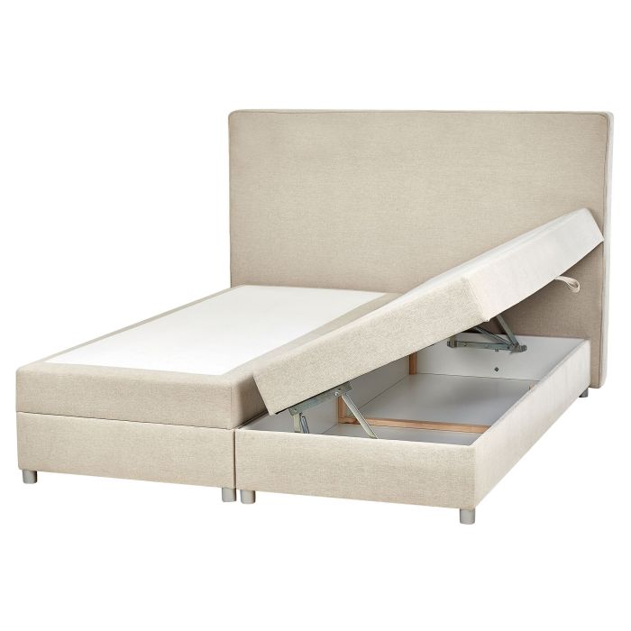 Fabric EU King Divan Bed Beige MINISTER