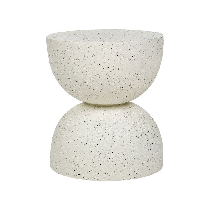 Accent Side Table White Terazzo Effect CAORIA