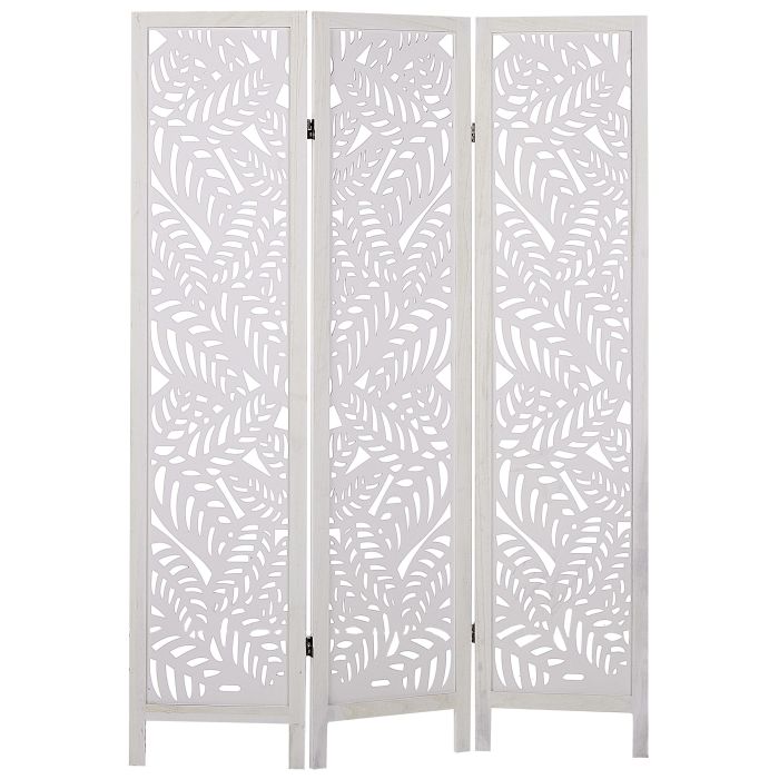 Wooden Folding 3 Panel Room Divider 170 x 122 cm White MELAGO