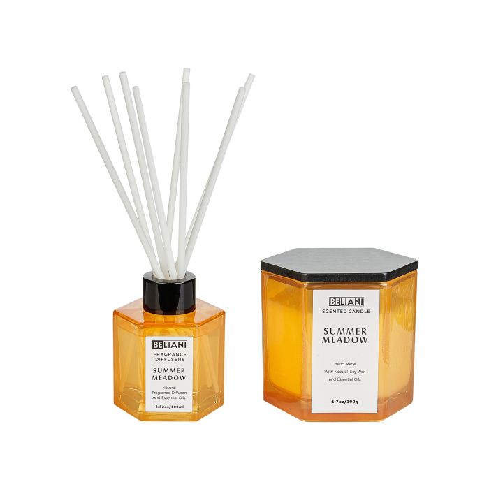 Soy Wax Candle and Reed Diffuser Scented Set Summer Meadow