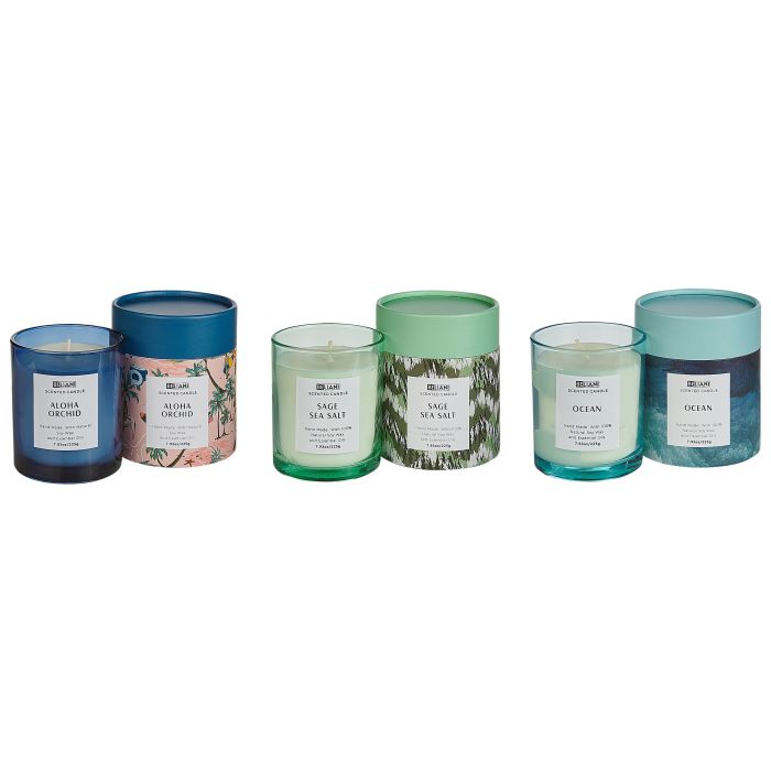 3 Soy Wax Scented Candles Sage Sea Salt / Ocean / Aloha Orchid