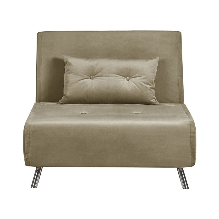 Velvet Single Sofa Bed Olive Green FARRIS