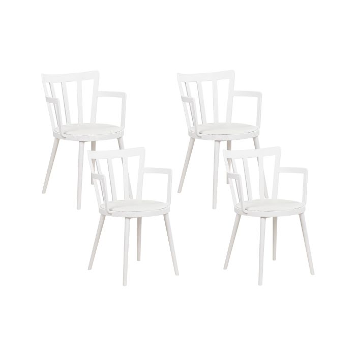Set of 4 Plastic Dining Chairs White MORILL