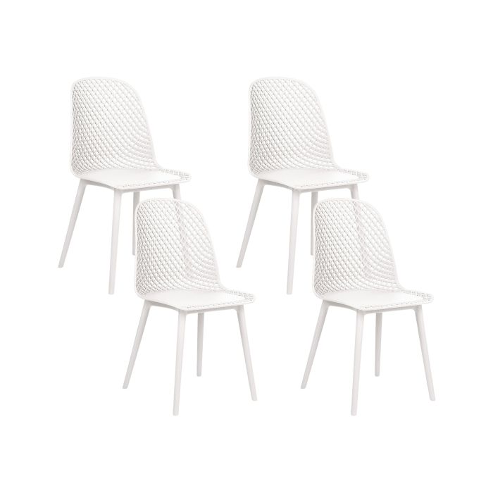 Set of 4 Dining Chairs White EMORY