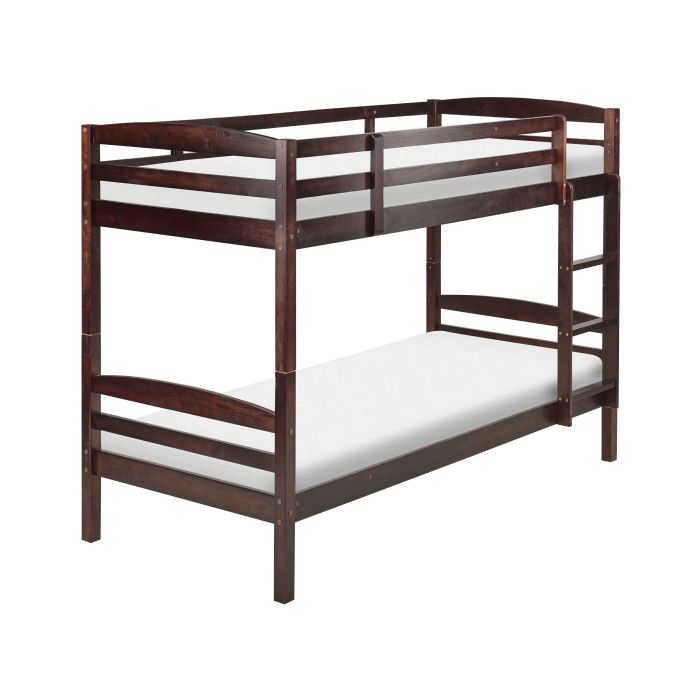 Wooden EU Single Size Bunk Bed Dark REGAT