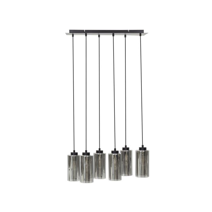 6 Light Glass Pendant Lamp Grey PURIRI