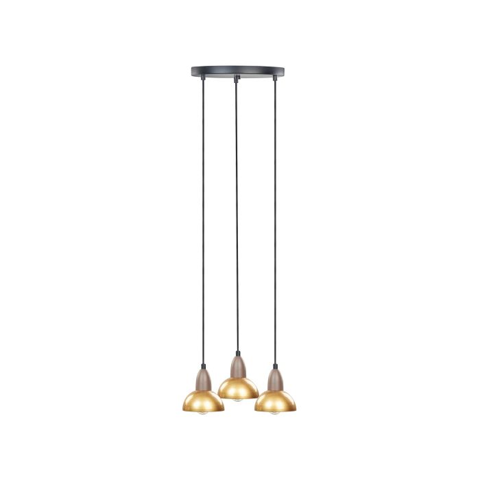 3 Light Metal Pendant Lamp Brass CASTALY
