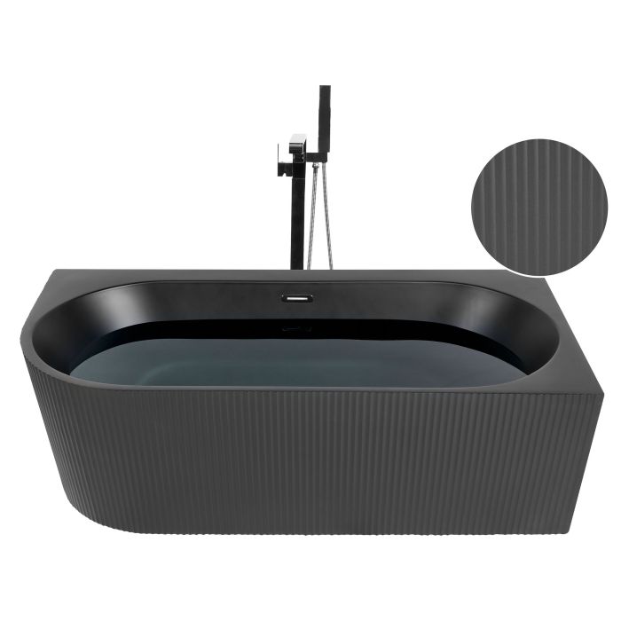 Left Hand Corner Bath 1700 mm x 800 mm Black GOCTA