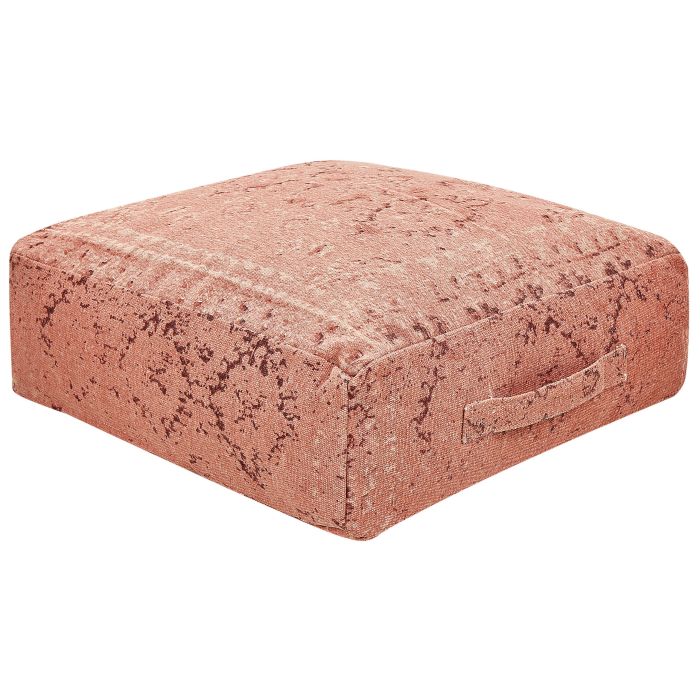 Cotton Floor Cushion 50 x 50 x 20 cm Light Red SHASA