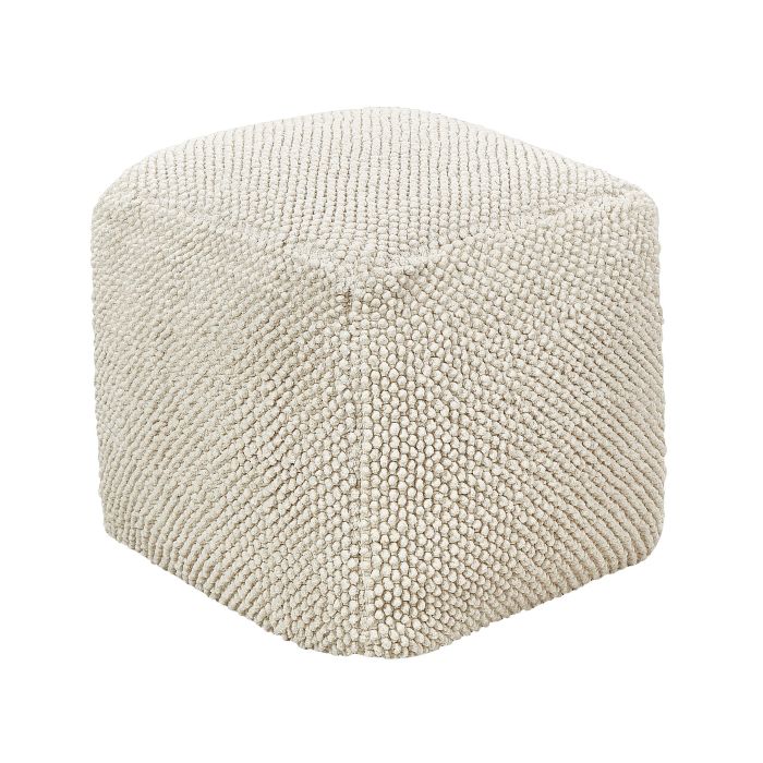 Cotton Pouffe 45 x 45 x 45 Beige JOARA