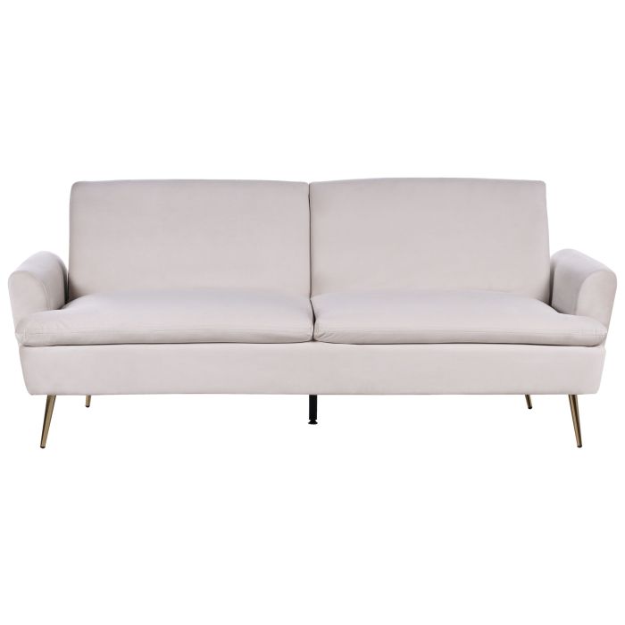 Velvet Sofa Bed Light Beige VETTRE