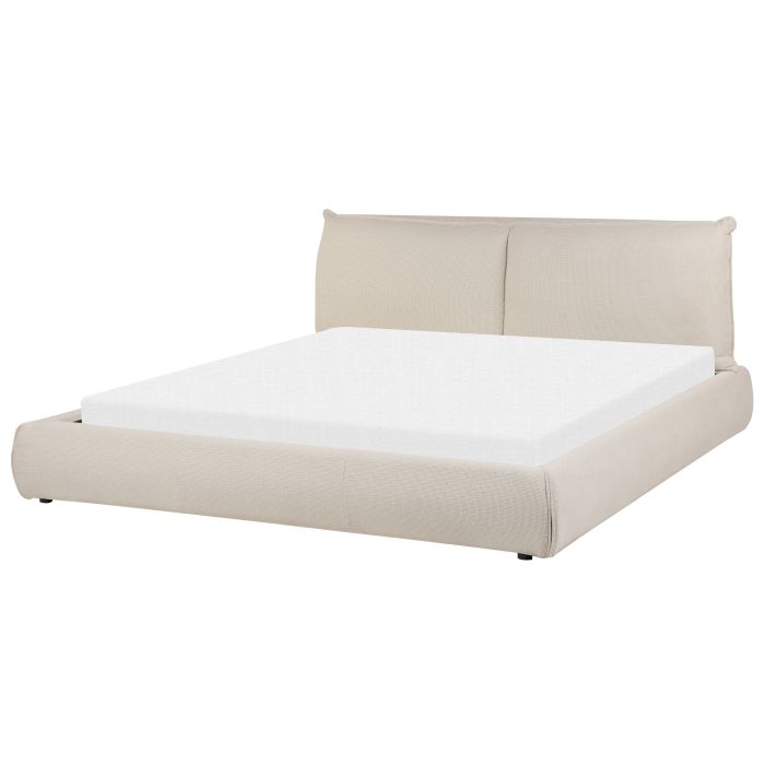 Fabric EU Super King Size Waterbed Beige VINAY