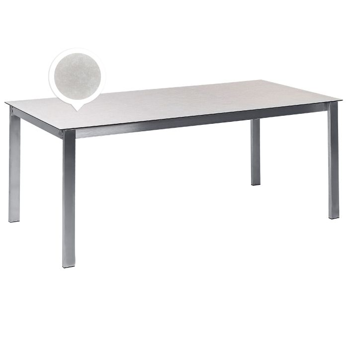 Garden Dining Table Glass Top 180 x 90 cm White COSOLETO