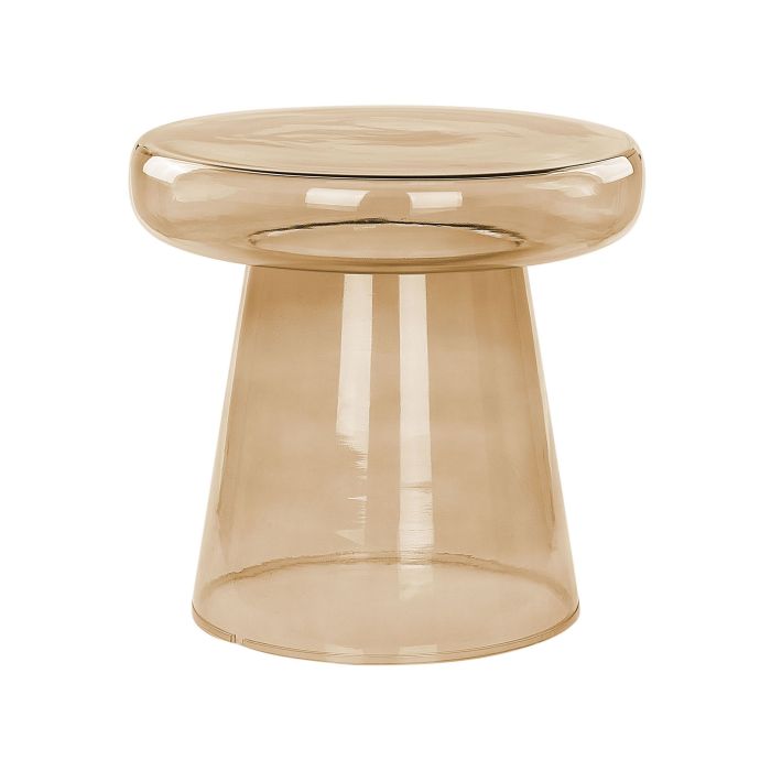 Glass Side Table Golden Brown CALDERA