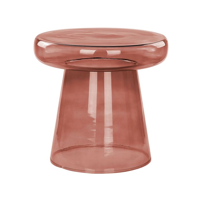 Glass Side Table Dark Red CALDERA