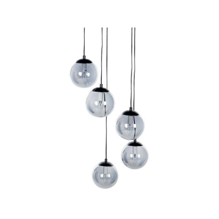 5 Light Glass Pendant Lamp Black NOEL