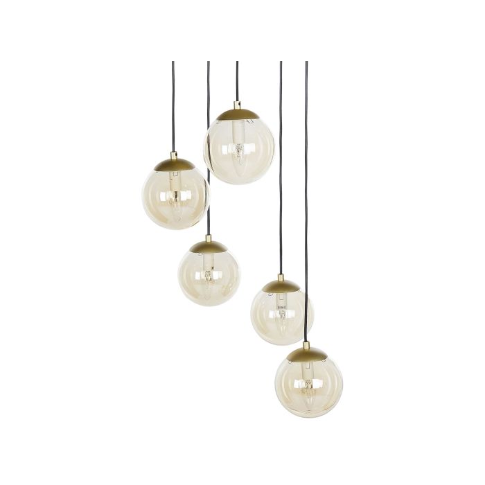 5 Light Glass Pendant Lamp Gold NOEL