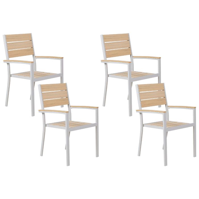 Set of 4 Garden Chairs Beige PRATO