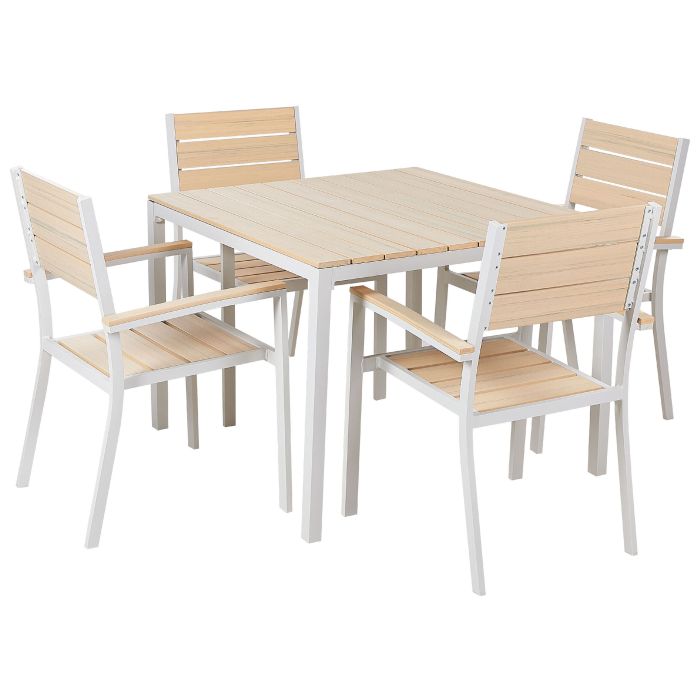 4 Seater Garden Dining Set Beige PRATO
