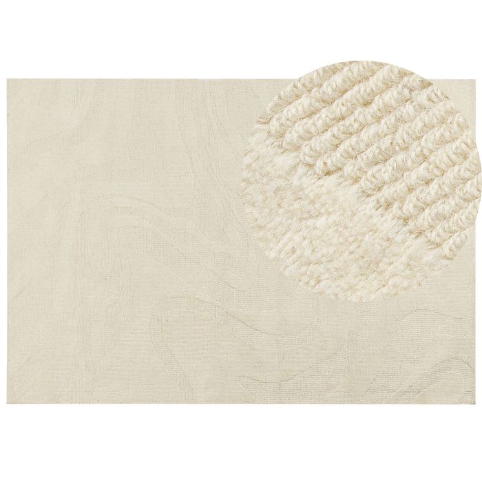 Wool Area Rug 160x230cm Beige