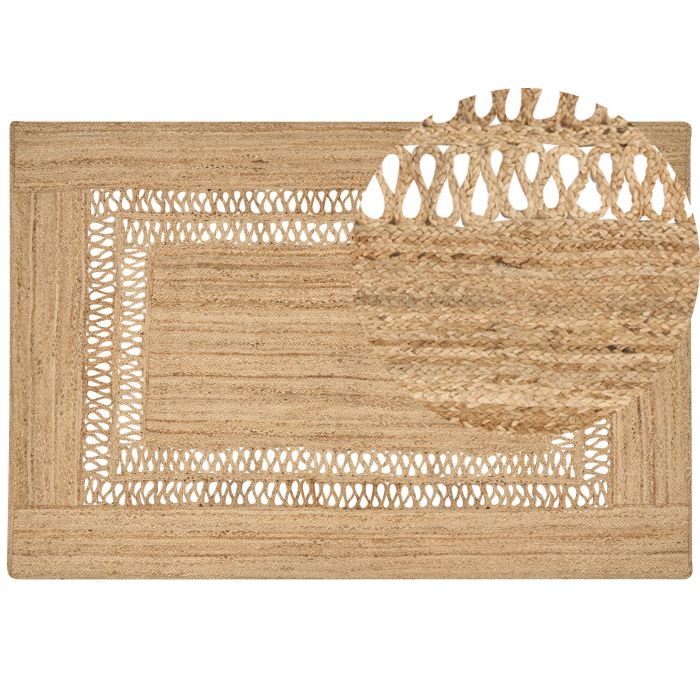 Jute Area Rug 200x300cm Beige